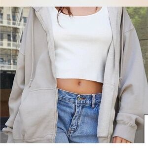 Brandy Melville | Stone Full Zip Hoodie from John Galt | oversized | gray
